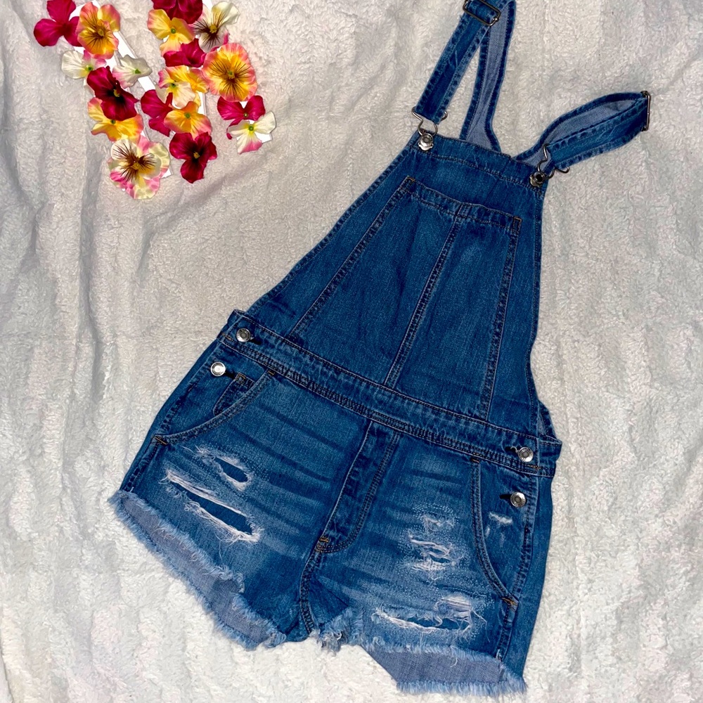 XS American Eagle Denim Overall Shorts